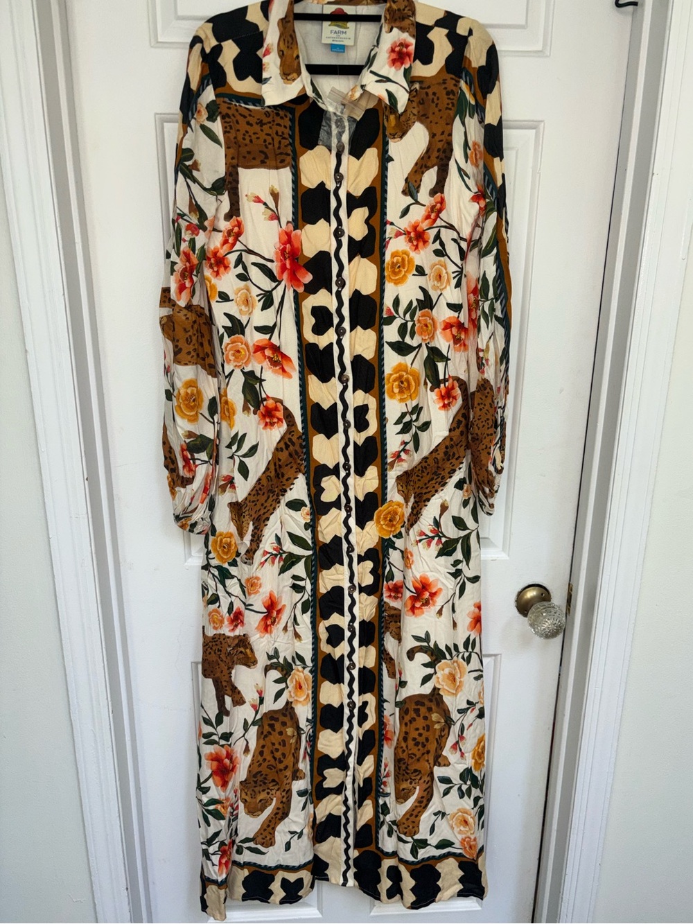 NWT retail $248 size M #Anthropologie,#FarmRio, #Reclectic. Jaguar Maxi Dress - Picture 5 of 7